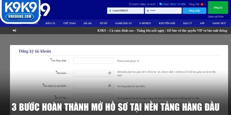 3 bước hoàn thành mở hồ sơ tại nền tảng hàng đầu